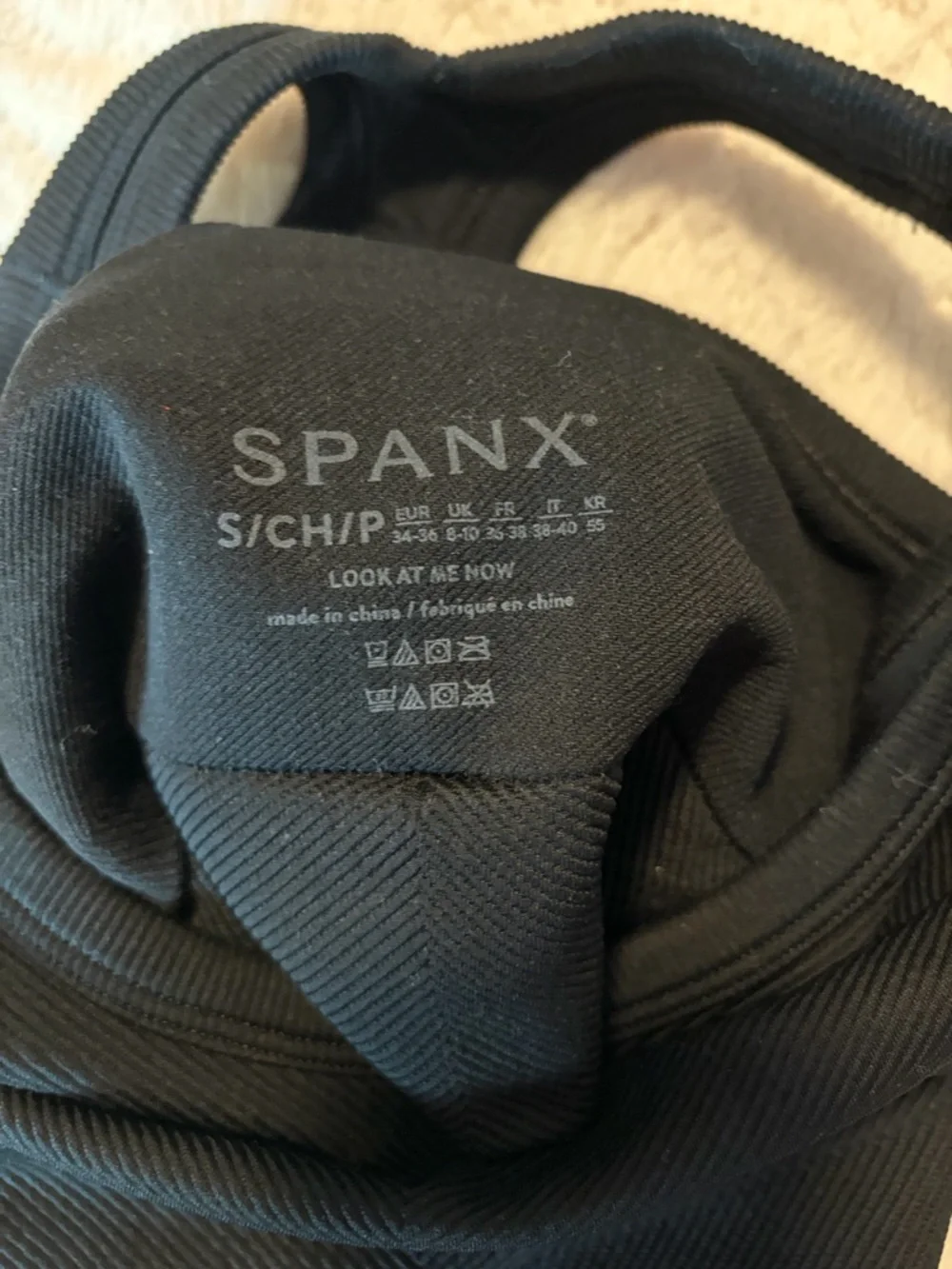 SPANX Black Racerback Sports Bra Athletic Workout Sporty Running Active Sz Small
